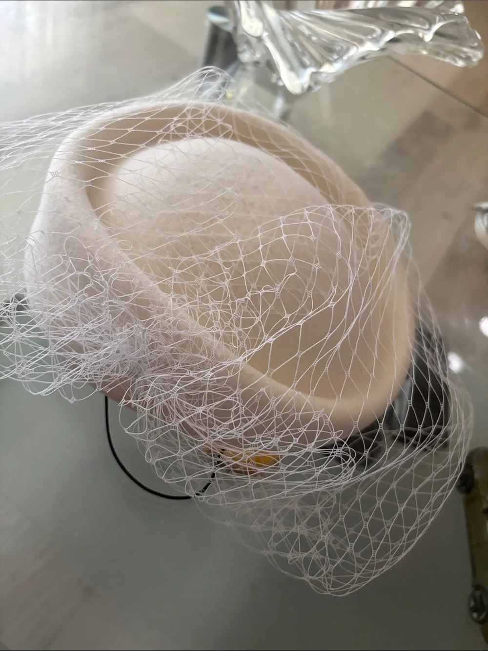 Women Wool Felt Face Veil Fascinator Hats new